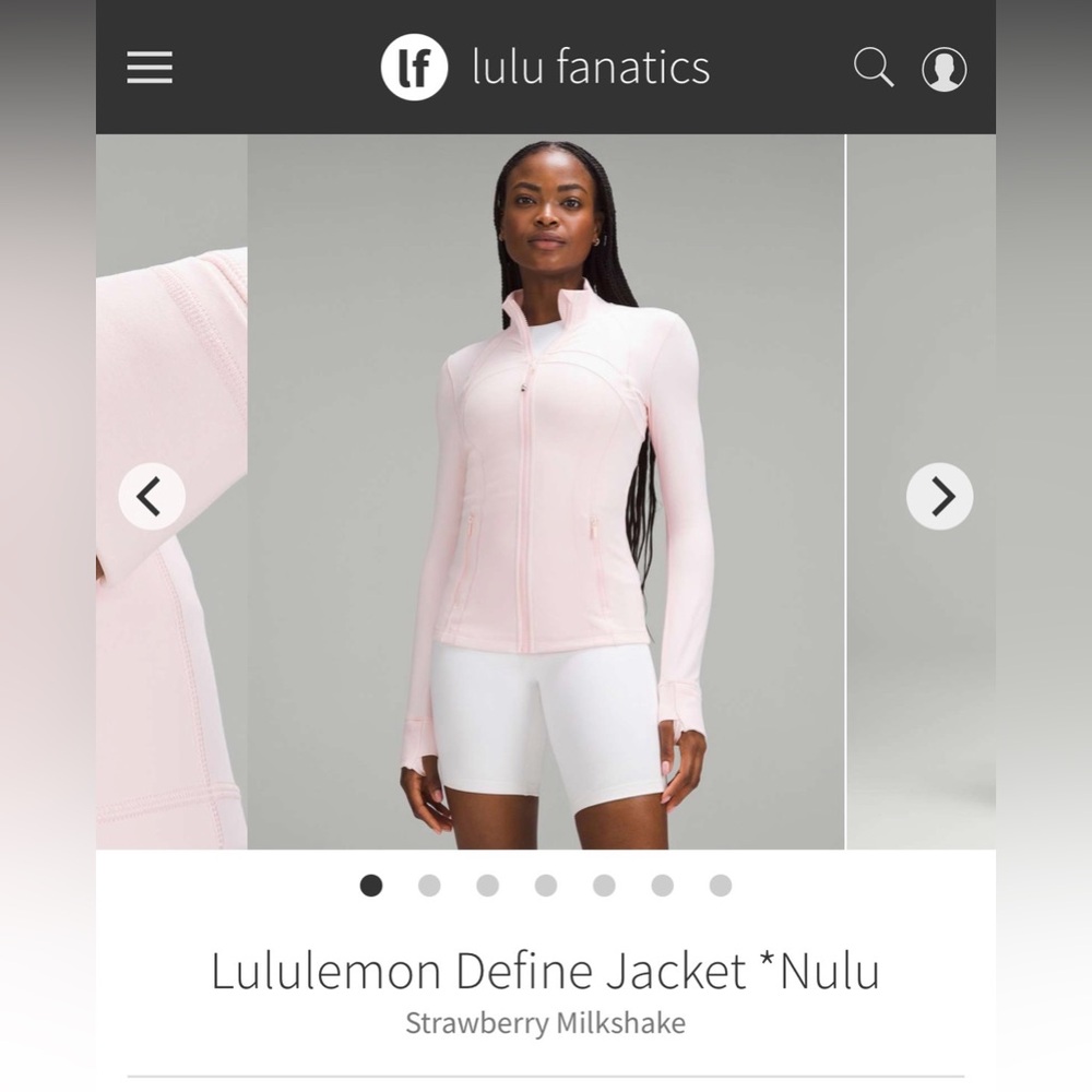 Lululemon define jacket nulu size 6 color strawberry milkshake